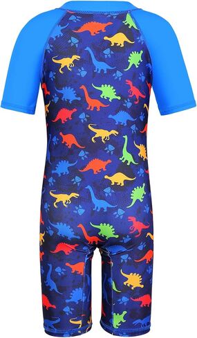 TFJH E One-Piece Boys Short Sleeve Swimsuits Rash Guard Suits Swimwear 50+ UV Sun Protective Zip in Saudi Arabia