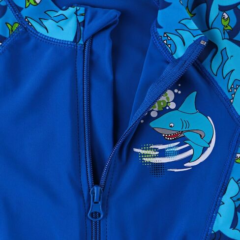 TFJH E One-Piece Boys Short Sleeve Swimsuits Rash Guard Suits Swimwear 50+ UV Sun Protective Zip in Saudi Arabia