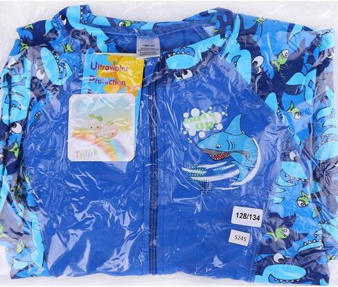 TFJH E One-Piece Boys Short Sleeve Swimsuits Rash Guard Suits Swimwear 50+ UV Sun Protective Zip in Saudi Arabia