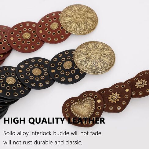 3 Pack Wide Disc Belt for Women, Western Disc Waist Belts Ladies Western Belt Vintage Leather Belt Boho Belt Circle Belt Chunky Belt Bohemian Belt for Dress Jean in Saudi Arabia