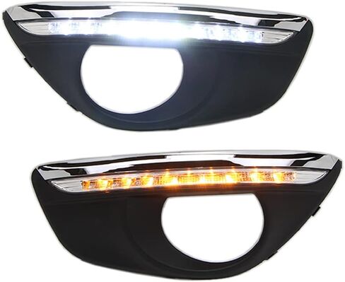 LED DRL القيادة مصباح الضباب لشركة هيونداي سانتا في ، IX45 2010 2011 2012 الجبهة النهار تشغيل ضوء الحافة مع إشارة بدوره in Saudi Arabia
