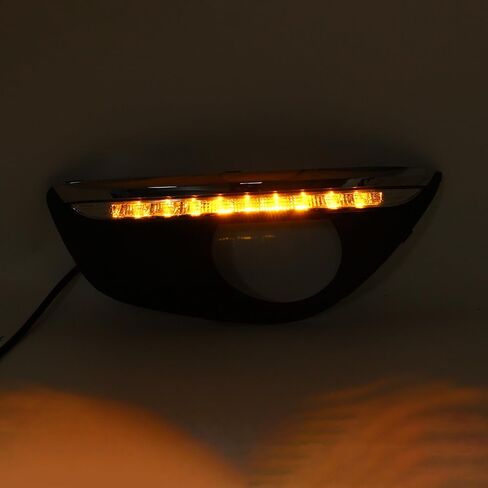LED DRL القيادة مصباح الضباب لشركة هيونداي سانتا في ، IX45 2010 2011 2012 الجبهة النهار تشغيل ضوء الحافة مع إشارة بدوره in Saudi Arabia
