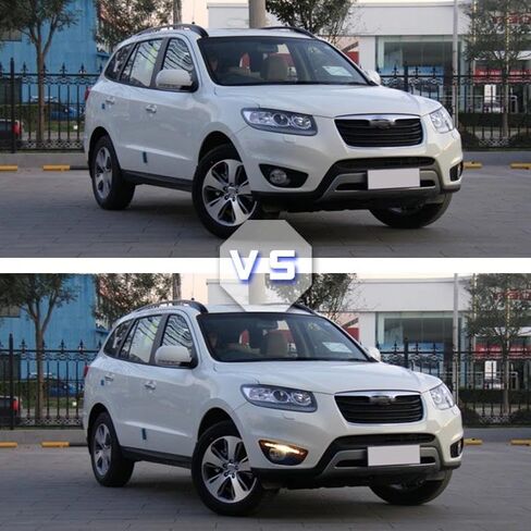 LED DRL القيادة مصباح الضباب لشركة هيونداي سانتا في ، IX45 2010 2011 2012 الجبهة النهار تشغيل ضوء الحافة مع إشارة بدوره in Saudi Arabia
