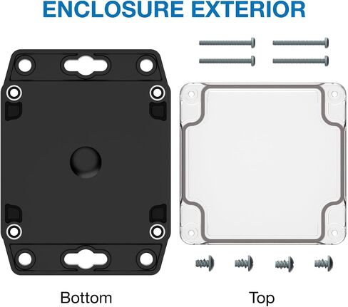 RBF33P06C16B (4.36 x 3.23 x 2.17 in) Flanged Polycarbonate Plastic IP67 Waterproof Dustproof Wall Mountable Electrical Junction PCB Project Box Electronic Enclosure Clear Top/Black Bottom in Saudi Arabia