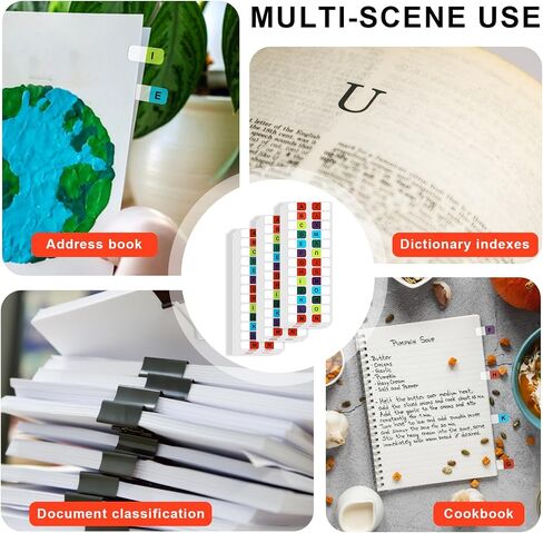 390pcs Alphabet Sticker Tabs for Files, Sticky Note Tabs A-Z Tabs for Notebook, Index Alphabet Stickers for Files, Books File Textbook Dictionary, 26 Letters (15 Sheets, 26 tabs/Sheet) in Saudi Arabia