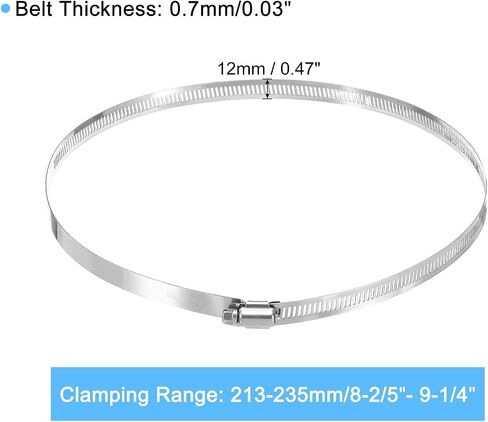 uxcell Hose Clamp, (52-76mm) 2" to 3" Adjustable Stainless Steel Worm Gear Hose Clamps for Fuel Line Plumbing Automotive Mechanical, 4Pcs in Saudi Arabia