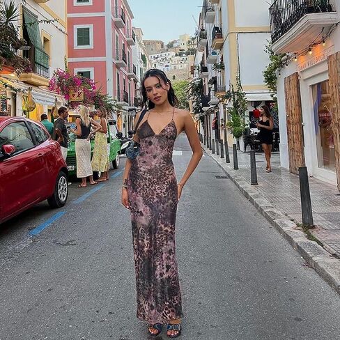 Women's Fairy Butterfly Maxi Dress Sexy Sleeveless Backless Long Dress Bandage String Bodycon Beach Club Party Dress in Kuwait