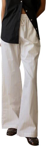LONGBIDA Womens Comfy Wide Leg Causal Pajama Pants High Wasited Striped Lounge Pants for Woman Y2k Soft Pajama Bottoms in Saudi Arabia