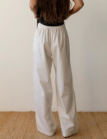 LONGBIDA Womens Comfy Wide Leg Causal Pajama Pants High Wasited Striped Lounge Pants for Woman Y2k Soft Pajama Bottoms in Saudi Arabia