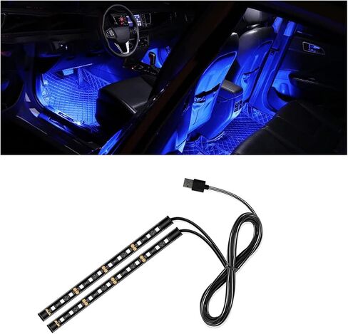 Universal Car LED Strip Light, USB Port Auto Interior Decorative Lamp, 12V Under Dash Ambient Night Light, 24 LEDs RGB Neon Interior Atmosphere Lights, LED Ambient Lights for Car SUV (Red, USB) in Saudi Arabia