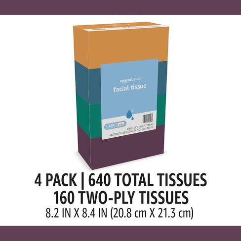 مناديل الوجه أمازون بيسيكس، طبقتين، عدد 640 (4 عبوات من 160 قطعة) (سوليمو سابقًا) in Saudi Arabia