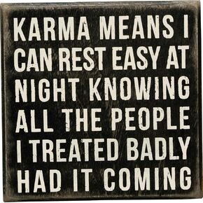 Primitives by Kathy 25172 Pinstriped Trimmed Box Sign, 5 by 5-Inch, Relax We're All Crazy, Black, White