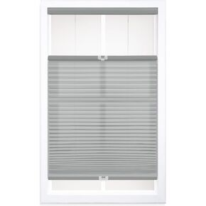 DEZ FURNISHINGS Cordless 1.5" Light Filtering Top Down Bottom Up Cellular Shade, 22" W x 72" H, Anchor Gray