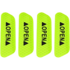 4Pcs Reflective Stickers for Car, Keenso Auto Self Adhesive Waterproof Safety Warning Caution Decals OPEN Stickers (Green)