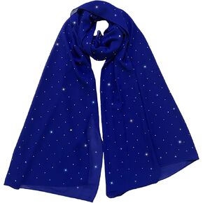 Lina & Lily Sparkle Rhinestones Women's Chiffon Scarf Shawl Wrap Sheer Lightweight