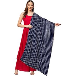 Chandrakala Chanderi Dupatta for Women, Shawl Scarf Wrap Chunni (D275-P)
