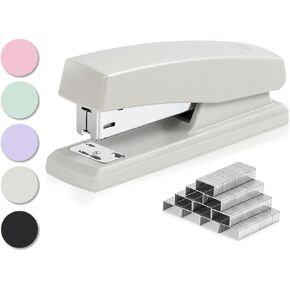 Deli Stapler, Desktop Staplers with 640 Staples, Office Stapler, 25 Sheet Capacity, White