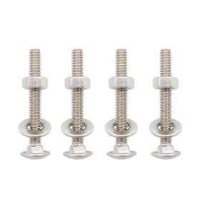 10 Sets 5/16-18 x 2" Carriage Bolts Screws Round Head Square Neck and Hex Nuts & Flat Washers, 304 Stainless Steel, Silvery