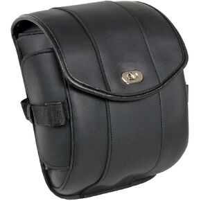 Milwaukee Leather MP8110 Small Black PVC Motorcycle Cruiser Style Turn Clasp/Zipper Sissy Bar Bag - One Size