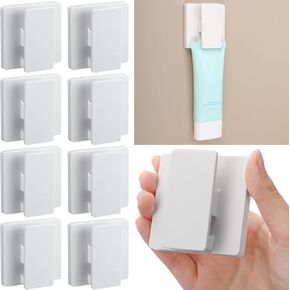 8 Pcs Self Adhesive Clips Towel Hook, 2.4in Large Anti Drilling Hook, Adjustable Spring 15mm, Hangers Hardware for Bathroom Kitchen Home Bathroom Hotel Use