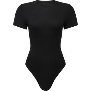AUROLA Everyday Crew Neck Bodysuits Shirts,Going Out Short Sleeve Casual Basic Stretchy Fashion One Piece