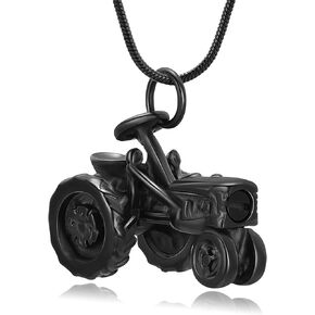 Tractors Urn Necklaces for Ashes Motorcycle Cremation Jewelry Stainless Steel Memorial Necklace Keepsake Jewelry for Human Pet Ashes Pendant with Filling Tool