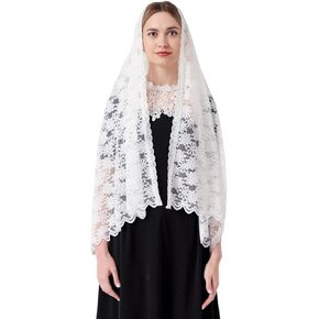 Rectangle Chapel Veil Long Lace Mantilla Catholic Veil Gold Venice Lace Trim Gold Venice Lace Trim M28