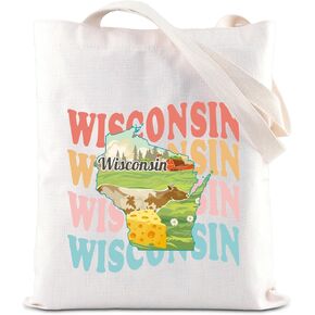 ENSIANTH Wisconsin Souvenir Gift The Badger State Travel Tote Bag Wisconsin Moving Gift Wisconsin Girl Trip Shopping Bag