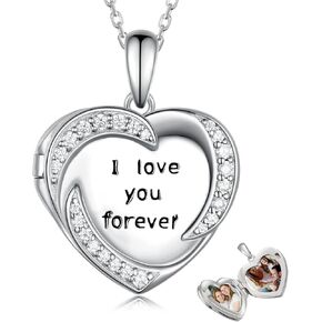 Locket Necklace That Holds Pictures 925 Sterling Silver Locket Necklace Photo Keep Memory Locket Pendant Necklace Jewelry Gifts for Women