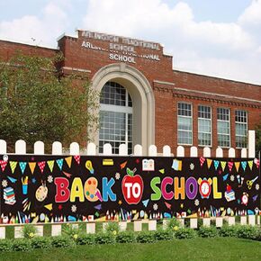 لافتة حديقة العودة إلى المدرسة - لافتة مرحبًا بالعودة إلى المدرسة، ديكورات لافتة كبيرة للعودة إلى ساحة المدرسة، ديكورات اليوم الأول من المدرسة، ديكورات ساحة العودة إلى المدرسة (118 * 19.6 بوصة) in Kuwait