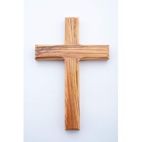 Olive Wood Gifts Shop Hand Made Free Standing/Wall Hanging Olive Wood Cross (Crucifix 6.3 Inch), Religious Wooden Crucifix Cross From The Holy Land