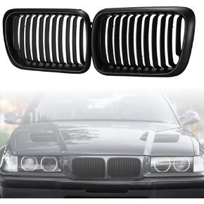 Heart Horse Car Kidney Grille,Sport Grill Front Grilles for E36 3 Series 318i 320 323i 328 M3 1997-1999 Matte Black