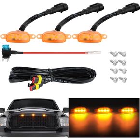 3 قطع من مصابيح الشبكة الأمامية العنبر مصابيح LED مصابيح رابتور مع مصهر لفورد F150 رابتور 2004-2019 متوافقة مع شبكات ما بعد البيع طراز رام 1500 رابتور 2013-2018 in Kuwait