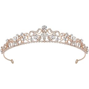 SWEETV Wedding Tiaras and Crowns, Rhinestone Bridal Crown Princess Tiara Headpieces for Women and Flower Girls, Bridgerton Hair Accessories for Birthday Prom Quinceanera