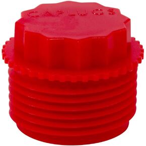 Caplugs P-68B P Series – Plastic Threaded Plug for NPT/NPS Pipe Fittings, 40 Pack, Red HD-PE, Thread Size NPS 3/4" Tapered & Straight, Temporary Seals, Thread Protection, Leak Prevention (99394678)