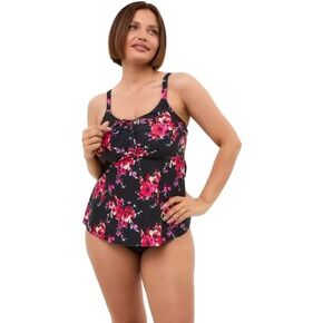 Women Mastectomy Pocketed Tankini Two-Piece Swimsuit
