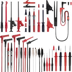 مجموعة سلاسل اختبار متعددة 29 قطعة من PowerBear مع مجسات اختبار ثقب الأسلاك القابلة للاستبدال، ومشابك التمساح، ومشابك خطاف الاختبار، وملقط اختبار لمقياس المشبك الرقمي المتعدد in Kuwait