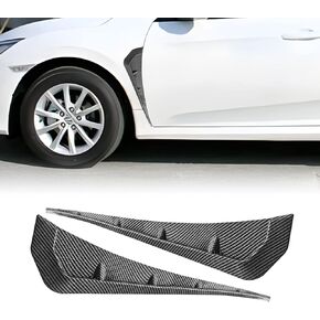 2Pcs Car Fender Side Vents Air Inlet Grille Spoiler Trim Cover ABS Fender Decorative Stickers, Auto Exterior Accessories Universal (Black)