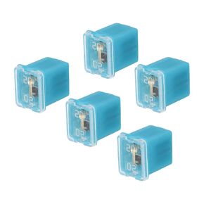 uxcell Automotive Cartridge Fuse 48V 20A Female Terminal J Case Box Low Profile for Car Truck Blue 5pcs
