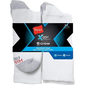 Men's Crew Socks (Sock Size: 10-13/Shoe Size:6-12, White)