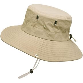 قبعة الشمس الرجالية بحافة واسعة بعامل حماية من الأشعة فوق البنفسجية 50+ قبعات بوني صيفية قابلة للتنفس مقاومة للماء قابلة للطي قبعة سفاري للمشي لمسافات طويلة وصيد الأسماك في الهواء الطلق in Kuwait