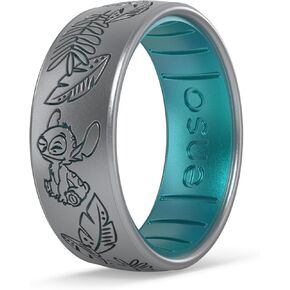 Enso Rings Disney's Lilo & Stitch Dualtone Silicone Ring - Comfortable and Flexible Design - 6.6mm Wide, 1.75mm Thick