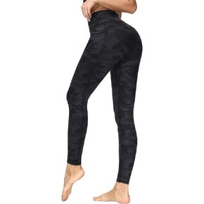romansong 7/8 Length Camo Leggings with Pockets for Women, High Waist Tummy Control Workout Printed Athletic Yoga Pants