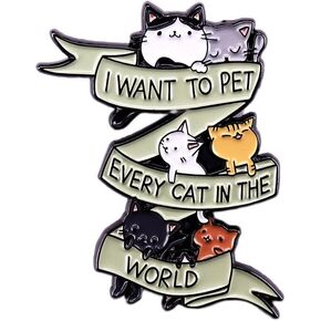 I Want To Pet Every Cat In The World Enamel Pin So Many Cats Metal Badge Brooch For Cat and Dog lovers