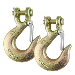 2 Pack 5/16" Clevis Hooks Clevis Slip Hook with Latch,Towing Hook Safety ChainHook with Safety Latch16,000 Lbs Capacity for Deck Hauler Receiver Hitches Trailer