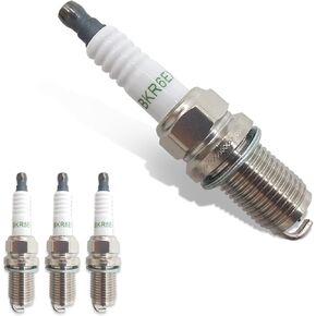 Pack-4 Car Spark Plug Replacements, Durable Vehicle Spark Plug Metal, Automotive Engine Parts Tool Accessories, OEM #BKR5EIX11 5464 Compatible with Honda Mazda Lexus (Silver)