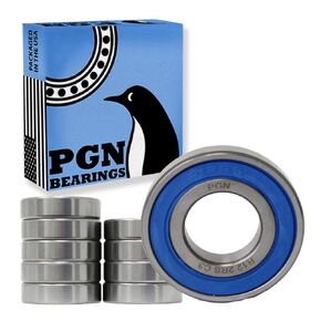 PGN (10 Pack) R12-2RS Bearing - Lubricated Chrome Steel Sealed Ball Bearing - 3/4"x1-5/8"x7/16" Bearings with Rubber Seal & High RPM Support