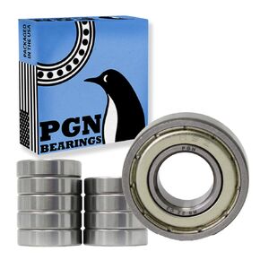 PGN (10 Pack) R8-ZZ Bearing - Lubricated Chrome Steel Sealed Ball Bearing - 1/2"x1-1/8"x5/16" Bearings with Metal Shield & High RPM Support