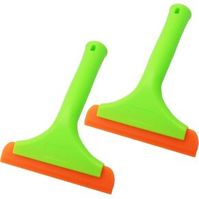 6 Inch Car Window Squeegee Silicone Squeegee, Auto Window Squeegee Small Windshield Squeegee, Tile Squeegee Mirror Squeegee Shower Squeegee for Glass Doors (Green Handle)