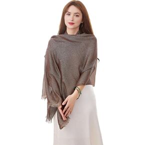 YOUR SMILE Women Shawls and Wraps for Evening Dresses Sparkling Metallic Scarf for Weddings Party